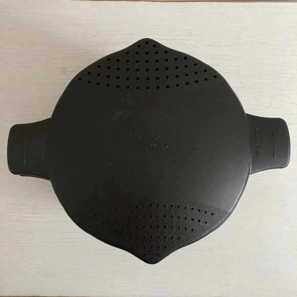 Pampered Chef Black Large 2qt Micro Cooker Rice Veggie Steamer Strainer USA Made - Picture 2 of 6